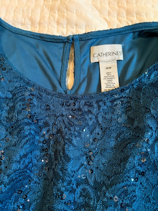 Catherines Other - Catherines Teal Lace & Sequin Chemise Top